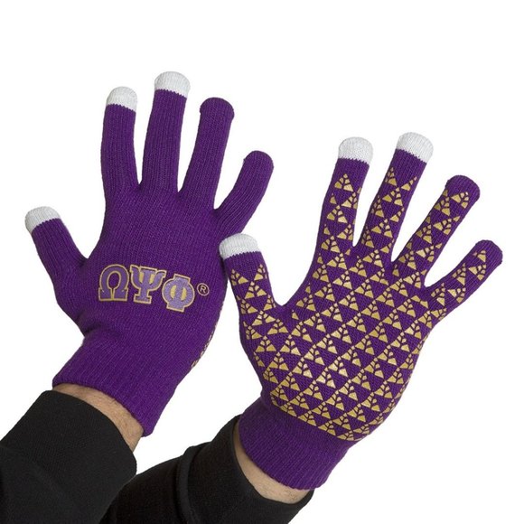 Omega Psi Phi Knit Texting Gloves - Picture 1 of 1